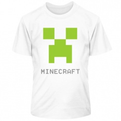 Детская футболка Minecraft logo grey. Термо. XS (11-12 лет). Белая.