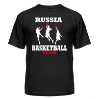 Мужская футболка Русский баскетбол (чёрная) S (44-46)