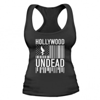 Женская майка борцовка Hollywood Undead flag (чёрная) M (46-48)