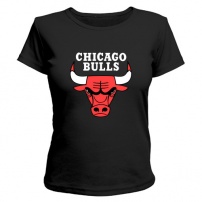 Женская футболка Chicago bulls logo (чёрная) M (46-48)