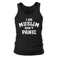 Мужская майка I am muslim, don\'t panic (чёрная) XXL (52-54)