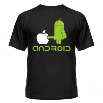 Мужская футболка Android vs Apple (чёрная) S (44-46)