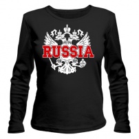 Женская футболка с длинным рукавом Герб России (2) XS (42-44)
