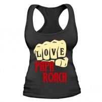 Женская майка борцовка Love Papa Roach. (чёрная) S (44-46)