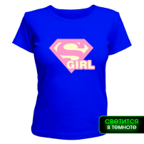 Женская футболка Super Girl - светящаяся