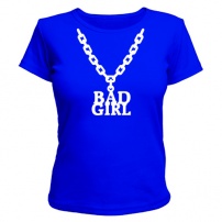Женская футболка Цепочка bad girl (синяя) XS (42-44)