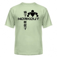 Мужская футболка Street Workout (крестом) (оливковая) M (46-48)