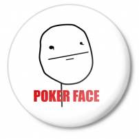 Значок малый Poker Face (mem)