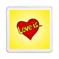 Магнит 55*55 Love is Logo
