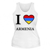 Женская майка I love Armenia (белая) S (44-46)