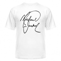 Мужская футболка Michael Jackson (автограф) (белая) S (44-46)