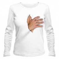 Женская футболка с длинным рукавом Man hand on tits L (48-50)