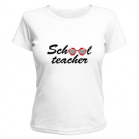 Женская футболка school teacher (белая) S (44-46)