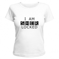 Женская футболка I AM SHERLOCKED (белая) XL (50-52)