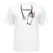 Мужская футболка I m doctor (белая) M (46-48)